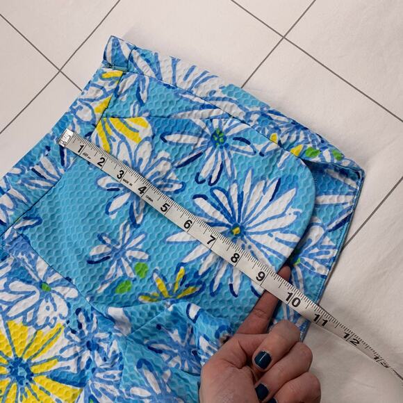 Lilly Pulitzer Shorts Womens 00 Blue Adie Breakwater Daisy Preppy Floral Casual - Picture 12 of 12